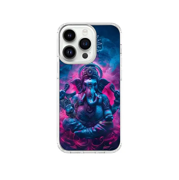 Lord_Ganesha_Designer_Clear_Phone_Case_for_iPhone_-_Blue_Purple_Cosmic_Theme