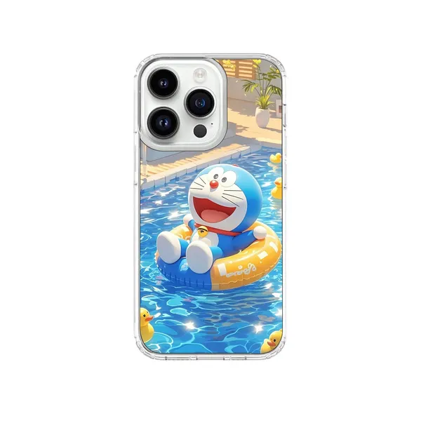 Doraemon_Summer_Pool_Transparent_Phone_Case_for_iPhone