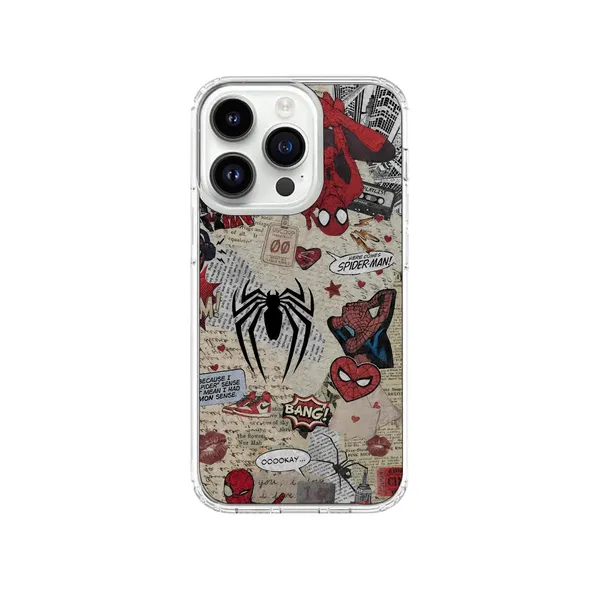 Spider-Man_Comic_Collage_Transparent_Phone_Case_for_iPhone