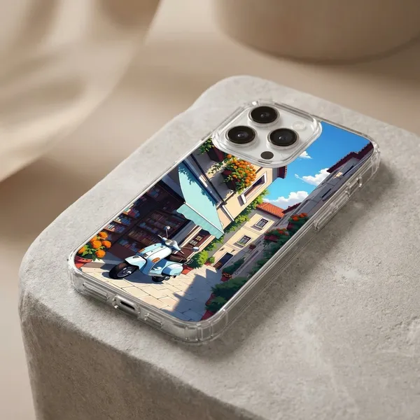 European_Street_Scene_Transparent_Phone_Case