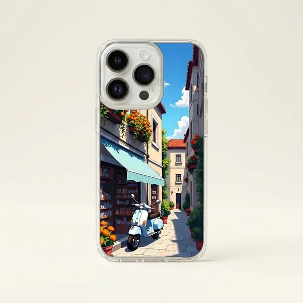 European_Street_Scene_Transparent_Phone_Case