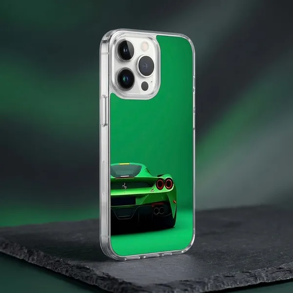 Green_Supercar_Transparent_Hard_Case_for_iPhone_13/14_Pro