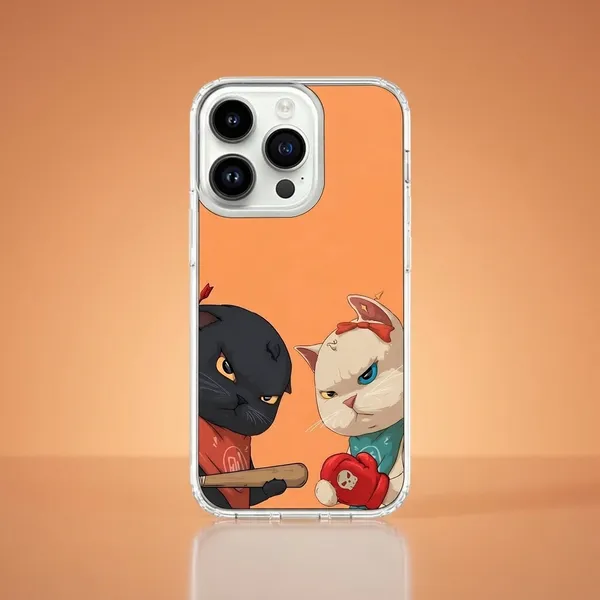 Cute_Boxing_Cats_Transparent_iPhone_Case