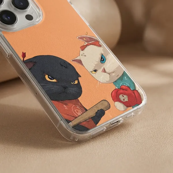 Cute_Boxing_Cats_Transparent_iPhone_Case
