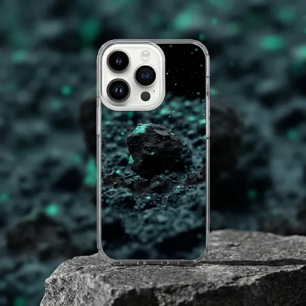 Clear_Protective_Phone_Case_with_Dark_Rock_and_Teal_Nature_Design