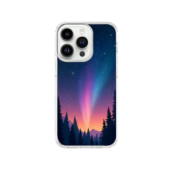 Aurora_Night_Sky_Phone_Case_-_Clear_Design_with_Northern_Lights_&_Forest_Silhouette