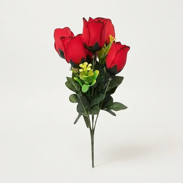 Red_And_Green_Plastic_Artificial_Flower_Bouquet_For_Home_Decor_And_Decoration