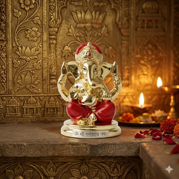 Golden_And_Red_Resin_Resin_Ganesha_Idol_For_Home_Decor_And_Spiritual_Decor