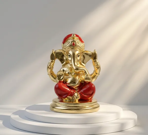 Golden_And_Red_Resin_Resin_Ganesha_Idol_For_Home_Decor_And_Spiritual_Decor