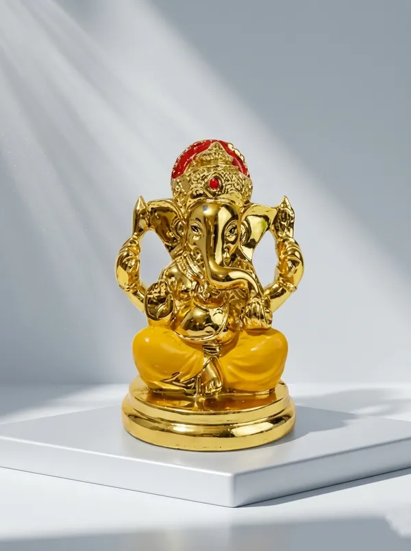 Golden_And_Yellow_Resin_Resin_Ganesha_Idol_For_Home_Decor_And_Spiritual_Decor