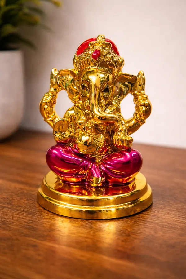 Golden_And_Pink_Resin_Resin_Ganesha_Idol_For_Home_Decor_And_Spiritual_Decor