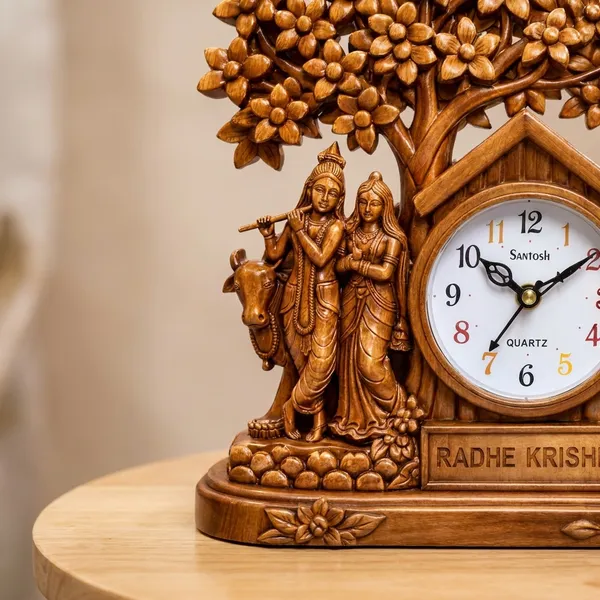 Brown_Plastic_Plastic_Clock_With_Pen_Stand_For_Desk_Decor_And_Office_Use