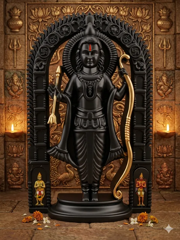 Black_Lord_Ram_Lalla_Murti_Room_decor_Desk_Office_Decor_High-grade_Polyresin,Jet_Black_with_Gold_Premium_Matte_Finish_(_6*8_Size_)__ (_Medium)