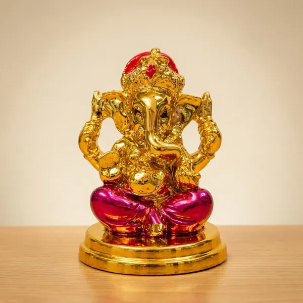 Golden_And_Pink_Resin_Resin_Ganesha_Idol_For_Home_Decor_And_Spiritual_Decor