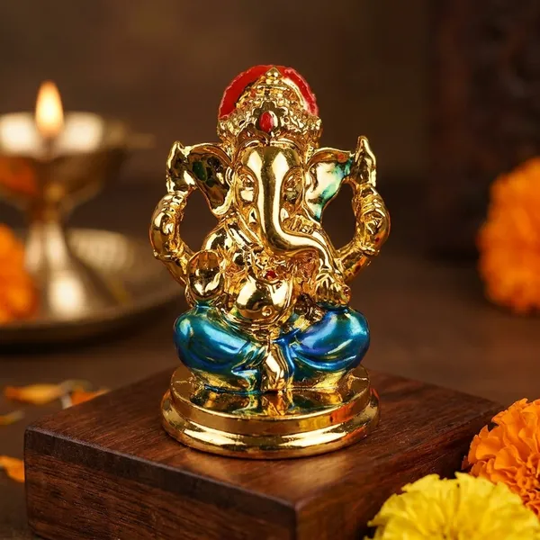 Blue_And_Golden_Resin_Resin_Ganesha_Idol_For_Home_Decor_And_Spiritual_Decor