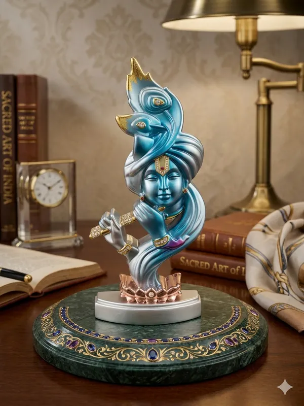 sky_blue__Plastic__lord_Krishna_Statue_Idol_Desk_Decor_And_Office_Use