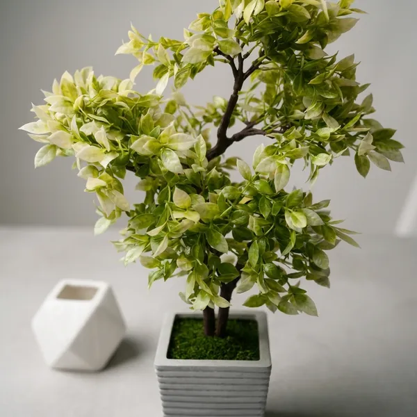 Green_And_White_Plastic_Artificial_Bonsai_Plant_With_Pot_For_Home_Decor_And_Indoor_Decoration