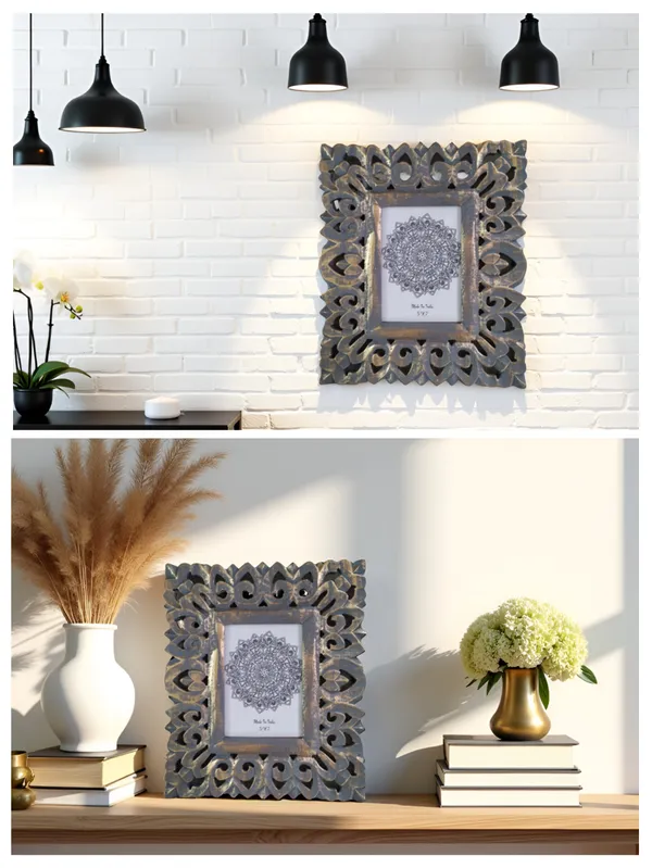 Hand_Carved_Wooden_Wall_Table_Mounted_Photo_Frame_In_Antique_Finish