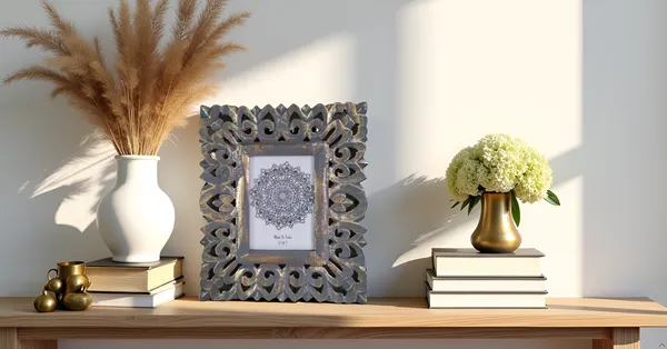 Hand_Carved_Wooden_Wall_Table_Mounted_Photo_Frame_In_Antique_Finish
