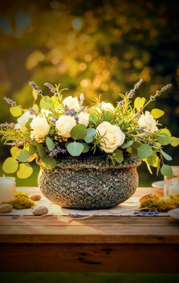 Mycelium_Bonded_Agri-waste_Handcrafted_Vase/Bowl__(8"x8"x3")with_Paper-Mache__Chiselled_Stone_Finish-Eco-Friendly_Sustainable_Decor_and_Natural_Design