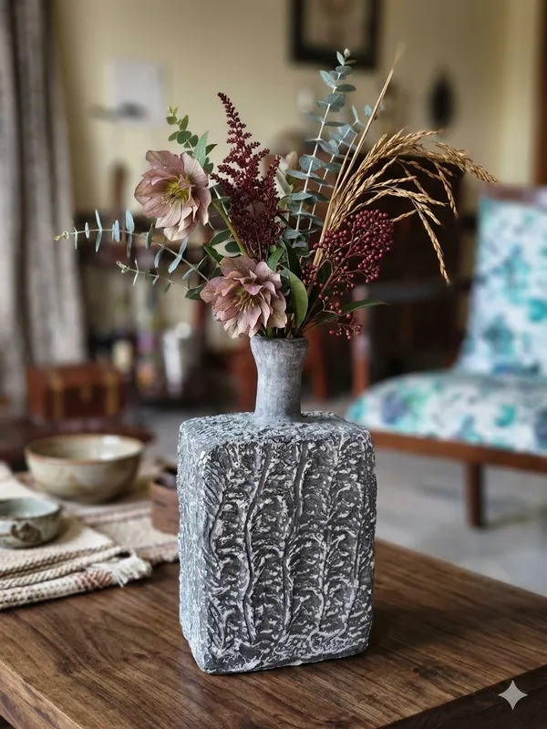 Decorative_Textured_Vase_Paper_Mache_Finished_Agri_Waste_Mycelium_Bonded_Decor