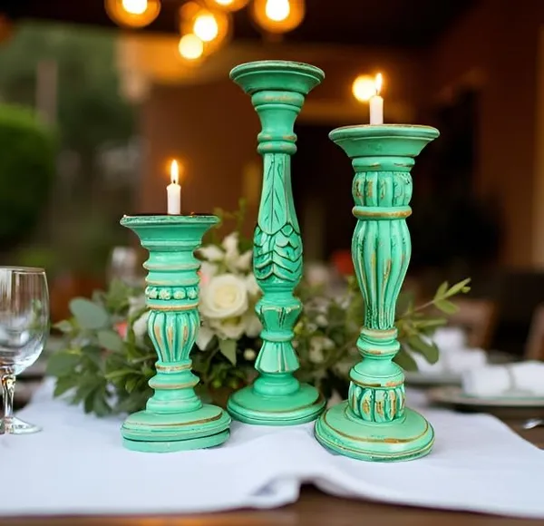 Hand_Carved_Antique_Wood_Candle_Stand_Set