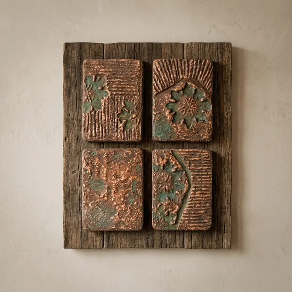 Decorative_Tiles_Set_Of_4_Antique_Paper_Mache_Coated_Agri_Waste_Mycelium_Bonded_Decor