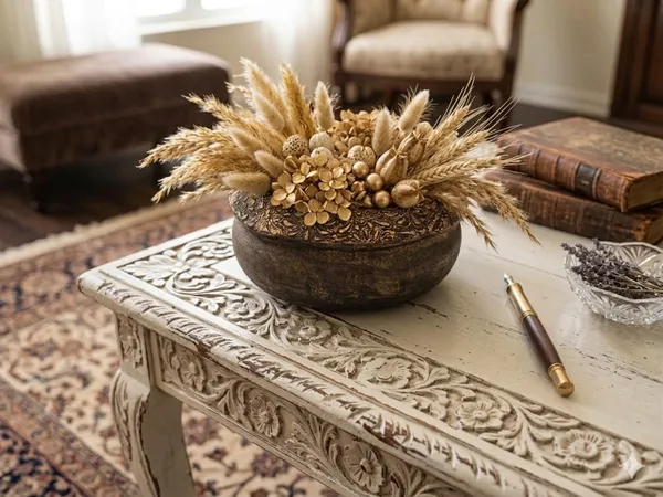 Mycelium_Bonded_Agri-waste_Handcrafted_Vase/Bowl__(8"x8"x3")with_Paper-Mache__Antique_Finish-Eco-Friendly_Sustainable_Decor_and_Natural_Design
