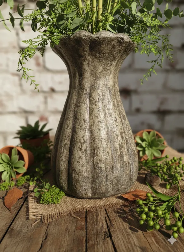 Decorative_Rustic_Finish_Vase_Paper_Mache_Finished_Agri_Waste_Bonded_Decor