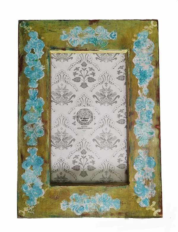 Hand_Finished_Wooden_Aged_Vintage_Photo_Frame_Yellow