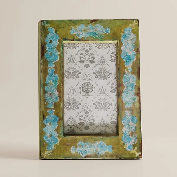 Hand_Finished_Wooden_Aged_Vintage_Photo_Frame_Yellow