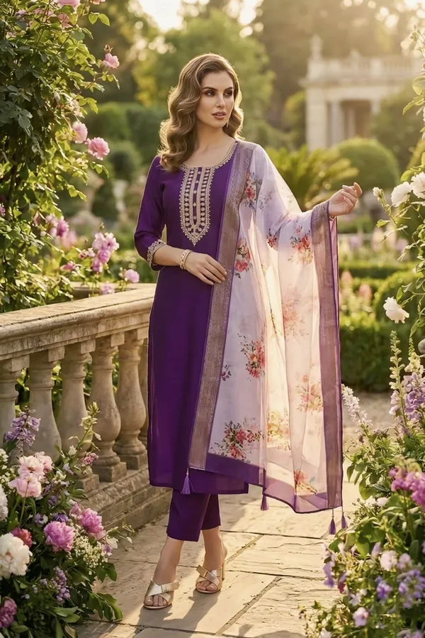 Purple_Embroidered_Salwar_Suit_With_Floral_Dupatta_For_Women