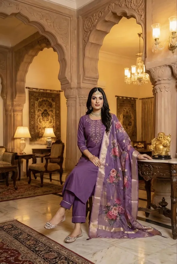 Purple_Embroidered_Salwar_Suit_Set_With_Floral_Dupatta_For_Women