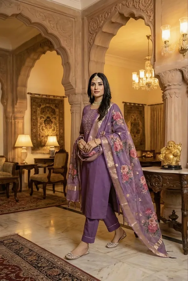 Purple_Embroidered_Salwar_Suit_Set_With_Floral_Dupatta_For_Women