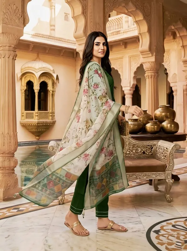 Green_Embroidered_Salwar_Suit_With_Floral_Dupatta_For_Women