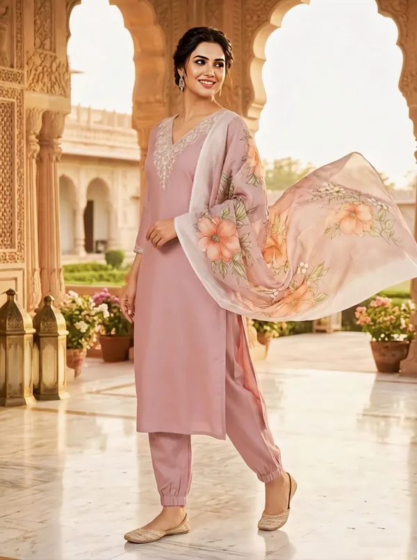 Dusty_Pink_Embroidered_Straight_Kurta_Set_With_Floral_Printed_Dupatta_For_Women