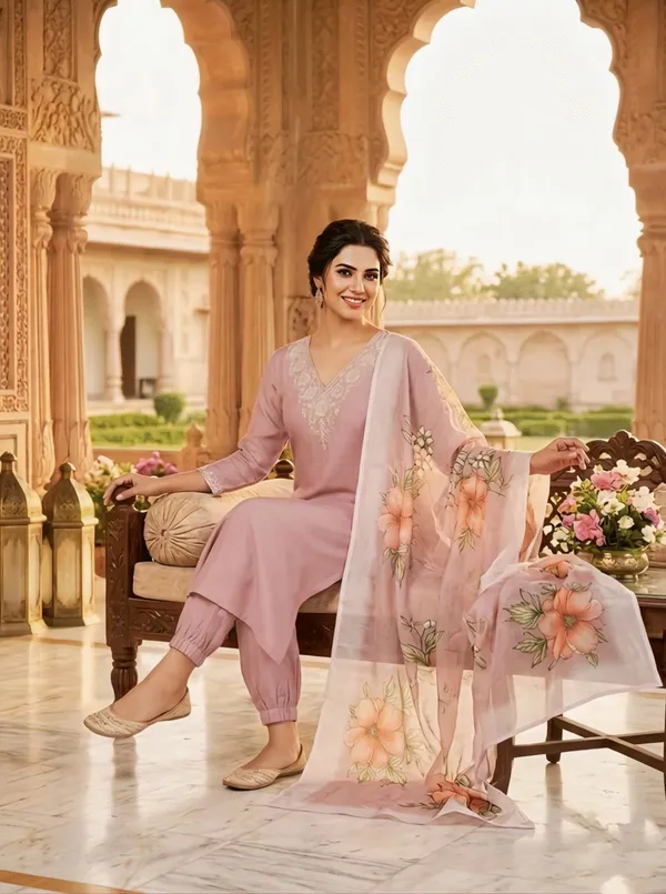 Dusty_Pink_Embroidered_Straight_Kurta_Set_With_Floral_Printed_Dupatta_For_Women