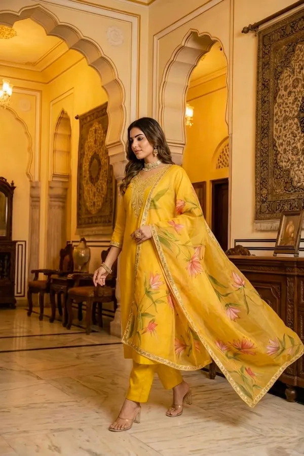 Yellow_Floral_Embroidered_Kurta_Set_With_Dupatta_For_Women