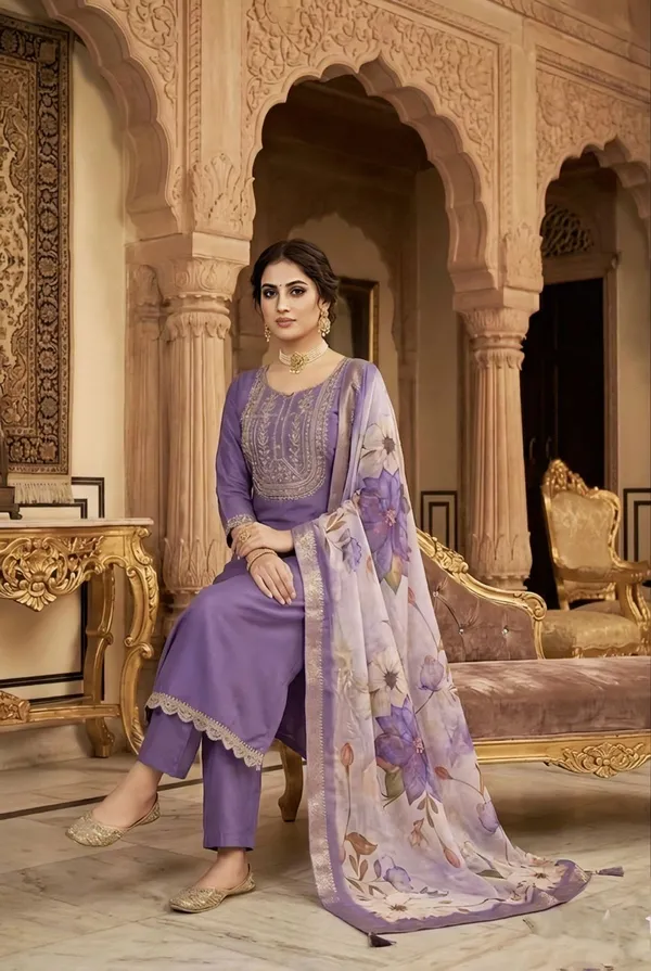 Purple_Embroidered_Salwar_Suit_Set_With_Floral_Dupatta_For_Women