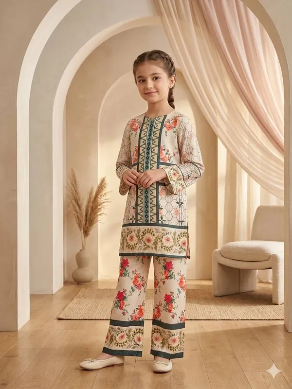 Cream_Beige_with_Peach_Co-ord_Set__For_Girls
