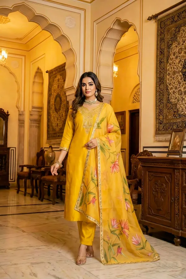Yellow_Floral_Embroidered_Kurta_Set_With_Dupatta_For_Women