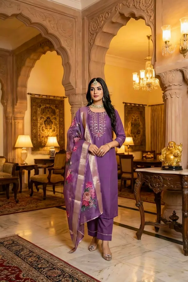 Purple_Embroidered_Salwar_Suit_Set_With_Floral_Dupatta_For_Women