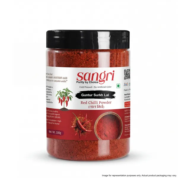 Guntur_Surkh_Lal_Red_Chilli_Powder_Mild_Natural_100G_And_Guntur_Teekha_Lal_(Teja)_Red_Chilli_Powder_Extra_Hot_250G_Pack_Of_2