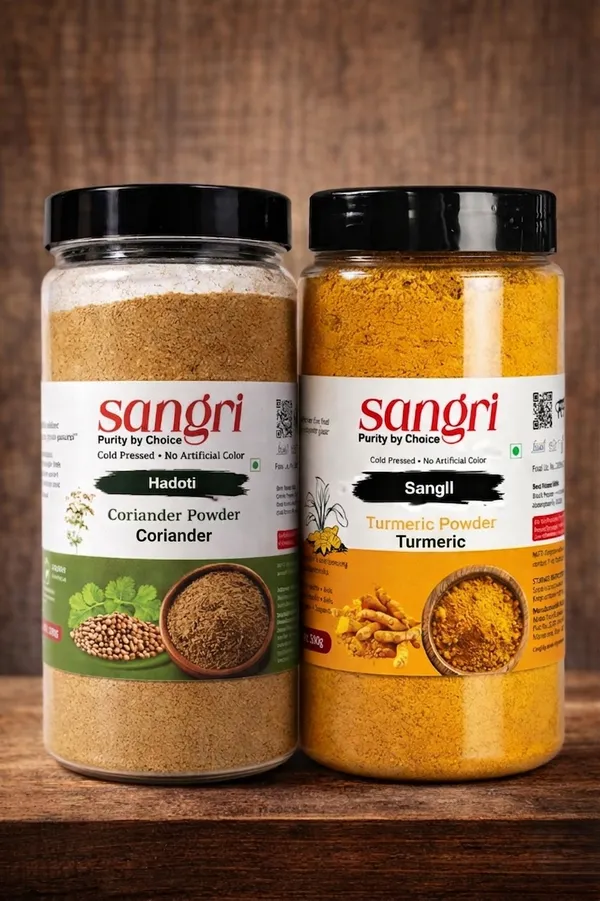 Sangll_Haldi_Cold_Pressed_Turmeric_Powder_100G_And_Hadoti_Coriander_Powder_Rich_Aroma_Dhaniya_Powder_250G_Pack_Of_2