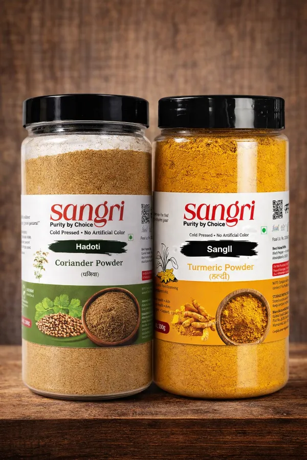 Sangll_Haldi_Cold_Pressed_Turmeric_Powder_100G_And_Hadoti_Coriander_Powder_Rich_Aroma_Dhaniya_Powder_250G_Pack_Of_2