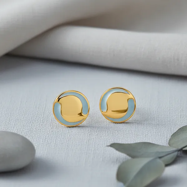 Hand_Painted_Button_Earrings_Blue_Blooming_Gardens