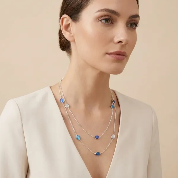 Sea_Foam_Chalcedony_Moonstone_Silver_Layered_Necklace_Blue_Aqua_Chalcedony_Rainbow_Moonstone_Whispering_Silver
