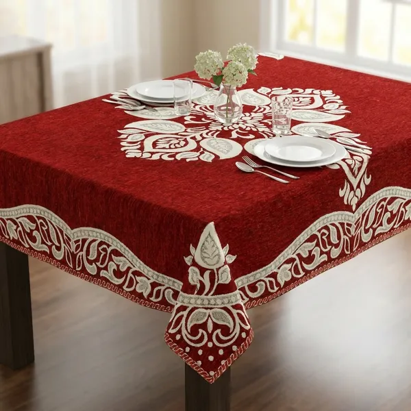 Maroon_Velvet,_Jacquard_And_Chenille_Table_Cover_For_Dining_Table_And_Home_Decore