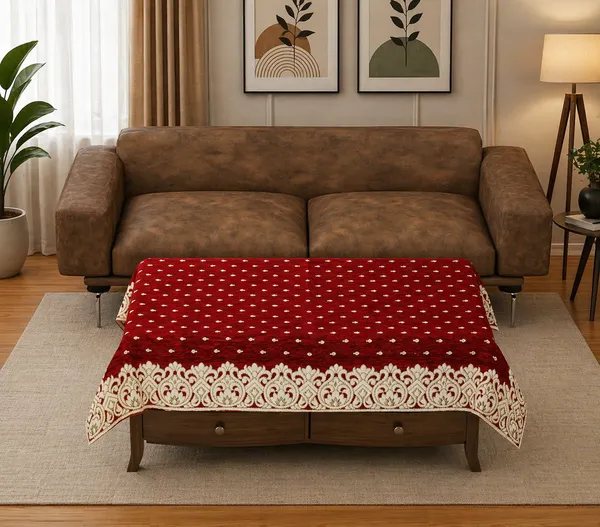 Maroon_Velvet,_Jacquard_And_Chenille_Table_Cover_For_Dining_Table_And_Home_Decore