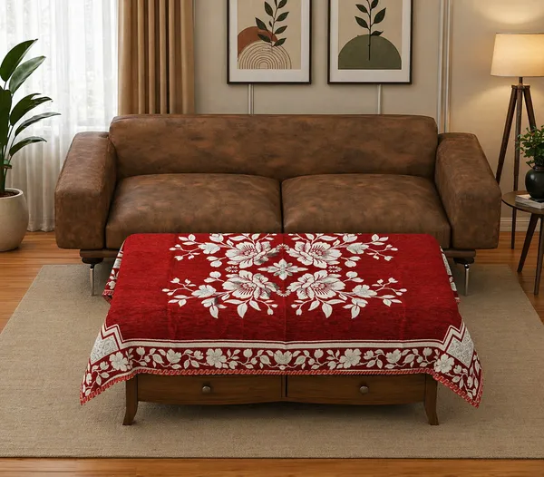 Maroon_Velvet,_Jacquard_And_Chenille_Table_Cover_For_Dining_Table_And_Home_Decore